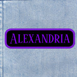 Violet Purple Name And Black Rectangular Patch at Zazzle