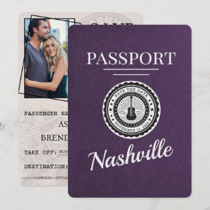 Violet Purple Nashville Passport Save The Date