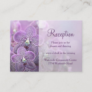 Violet Purple Orchid Wedding Reception Card