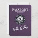 Violet Purple Passport Wedding Invitation