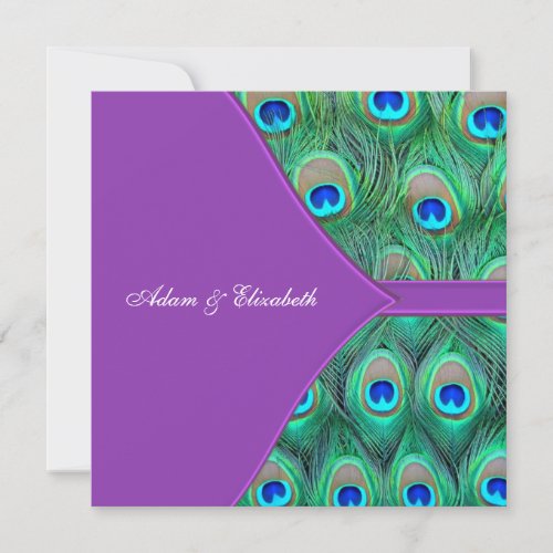 Violet Purple Peacock Wedding Invitations