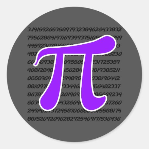 Violet Purple Pi Symbol Classic Round Sticker