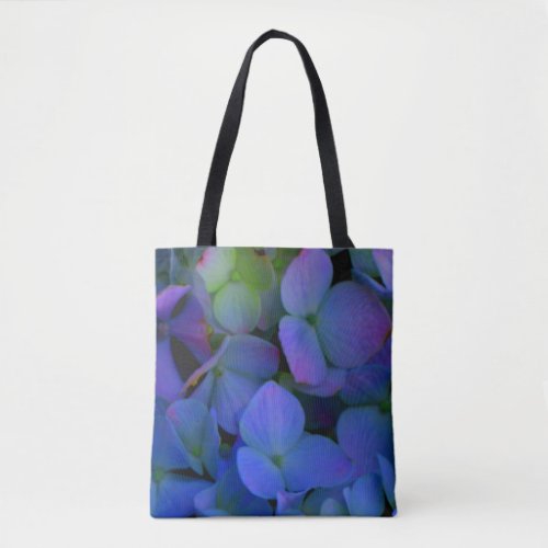Violet purple pink blue Blue Hydrangeas flowers Tote Bag