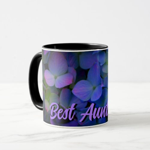 Violet purple pink blue hydrangeas flower Aunt Mug