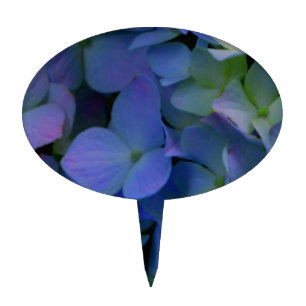 Violet purple pink blue hydrangeas flower floral cake topper