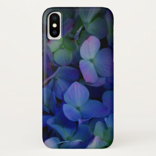 Violet purple pink blue hydrangeas flower floral iPhone x case