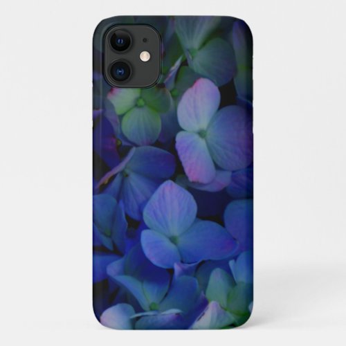 Violet purple pink blue hydrangeas flower floral iPhone 11 case