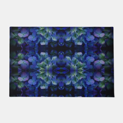 Violet purple pink blue hydrangeas flower floral doormat