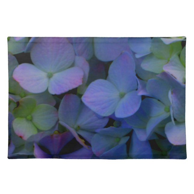 Violet purple pink blue hydrangeas flower floral placemat (Front)