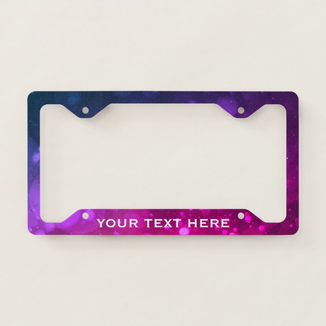 Violet Purple Pink Glam Colorful   License Plate Frame (Front)