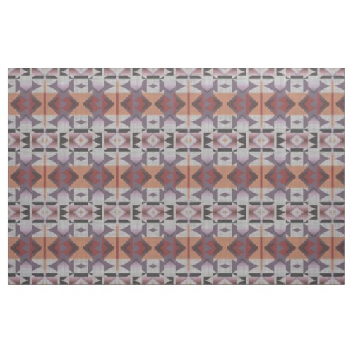 Violet Purple Pink Orange Red Gray Ethnic Look Fabric