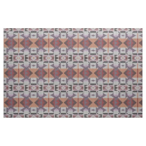 Violet Purple Pink Orange Red Gray Ethnic Look Fabric
