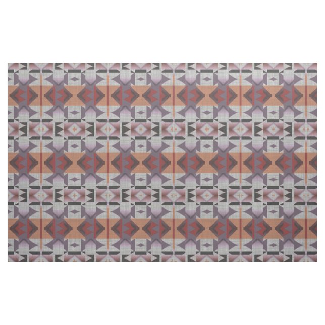 Violet Purple Pink Orange Red Gray Ethnic Look Fabric (Fat Quarter)