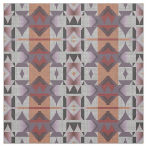 Violet Purple Pink Orange Red Gray Ethnic Look Fabric