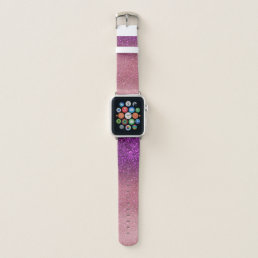 Violet Purple Pink Triple Glitter Ombre Gradient Apple Watch Band