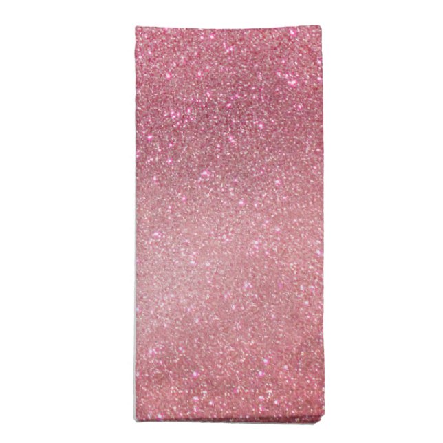 Violet Purple Pink Triple Glitter Ombre Gradient Cloth Napkin (Folded)