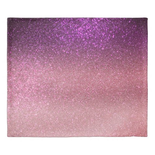 Violet Purple Pink Triple Glitter Ombre Gradient Duvet Cover