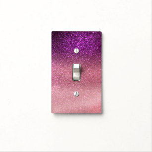 Violet Purple Pink Triple Glitter Ombre Gradient Light Switch Cover