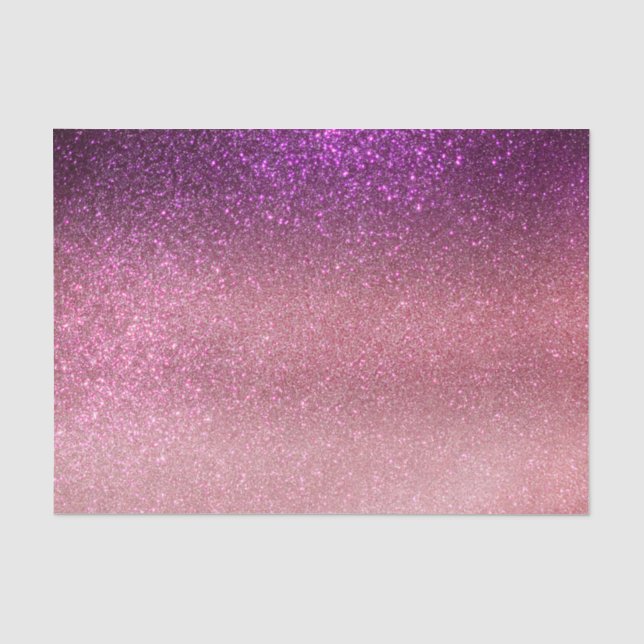 Violet Purple Pink Triple Glitter Ombre Gradient Tissue Paper (Front)