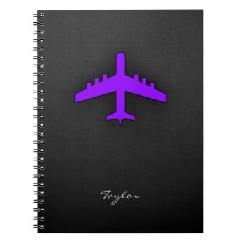 Violet Purple Plane; Pilot Notebook by ColorStock at Zazzle