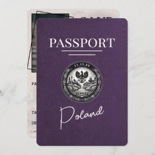 Violet Purple Poland Passport Save The Date