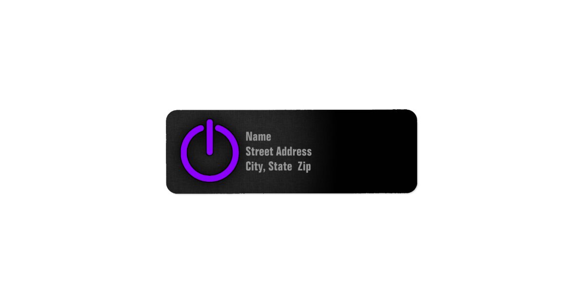 Violet Purple Power Button Label | Zazzle