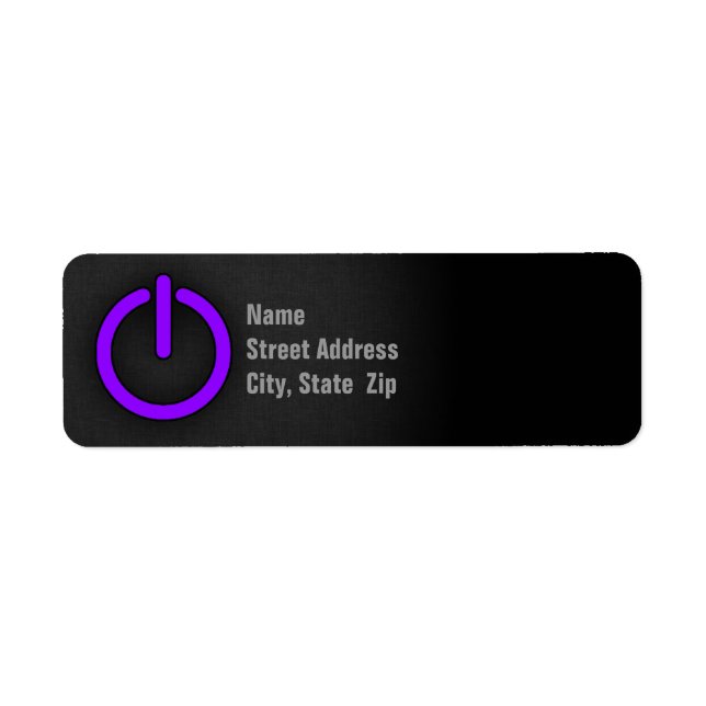Violet Purple Power Button Label (Front)