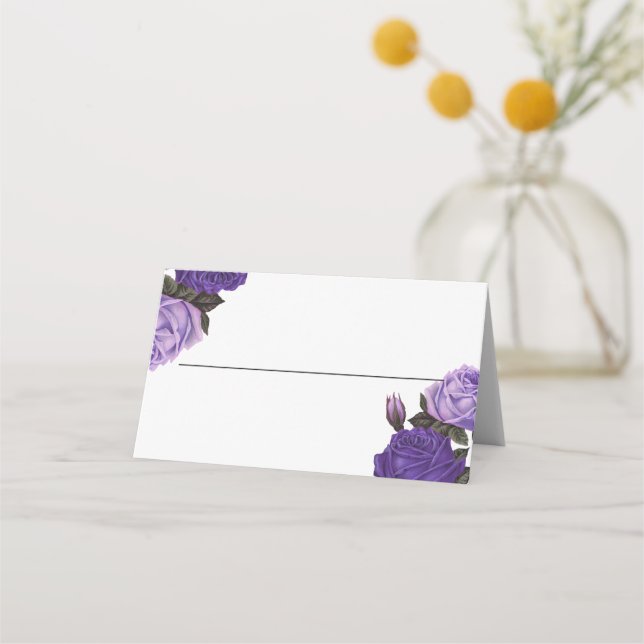 Violet Purple Rose  place card (Front)