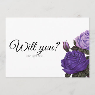 Violet Purple Rose Will you be my Bridesmaid card