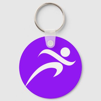Violet Purple Running Keychain by ColorStock at Zazzle