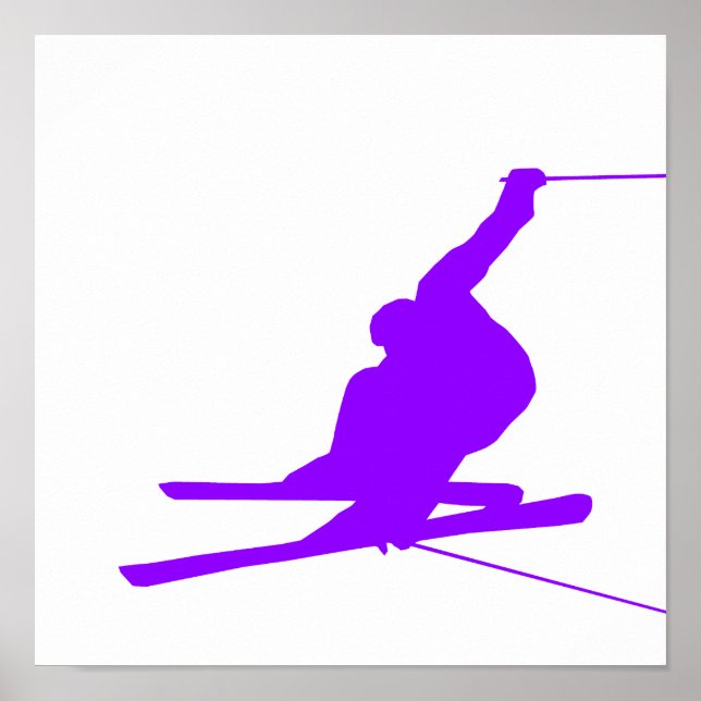 Violet Purple Snow Ski Poster (Front)