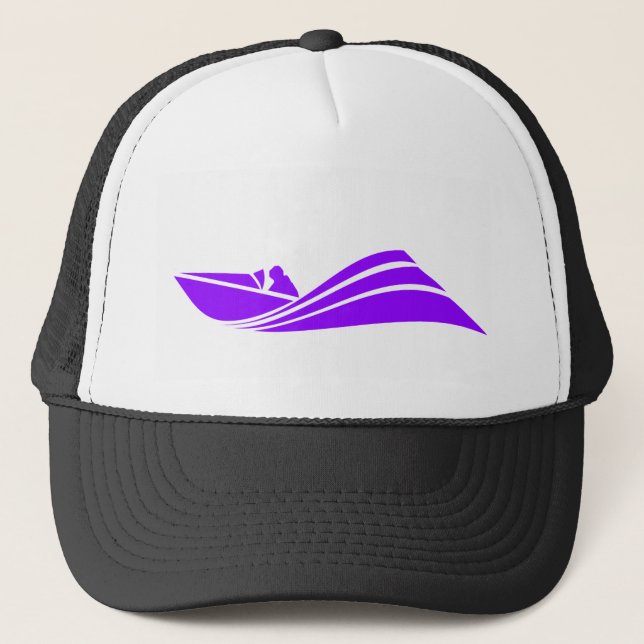 Violet Purple Speed Boat Trucker Hat (Front)
