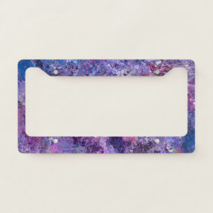 Violet & Purple Splatter Abstraction License Plate Frame