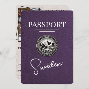 Violet Purple Sweden Passport Save The Date