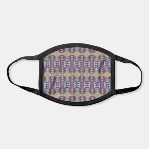 Violet Purple Teal Blue Tan Brown Tribal Inspired Face Mask