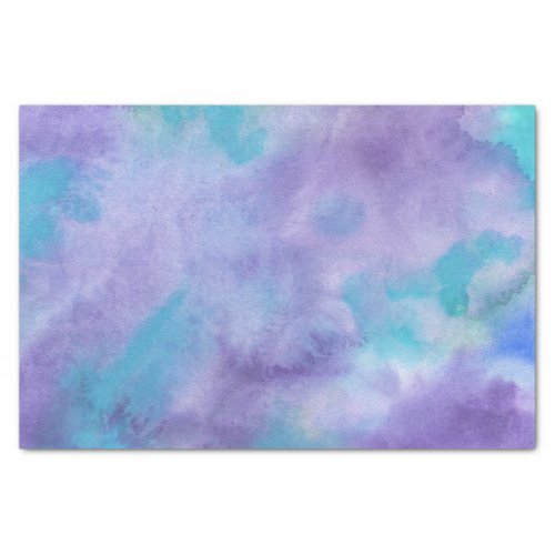 Violet Purple Teal Green Abstract Watercolor Tissue Paper