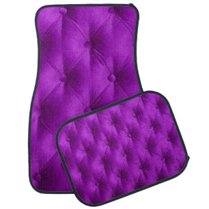 Violet purple velvet capitone textile background,  car floor mat