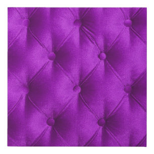 Violet purple velvet capitone textile background, faux canvas print