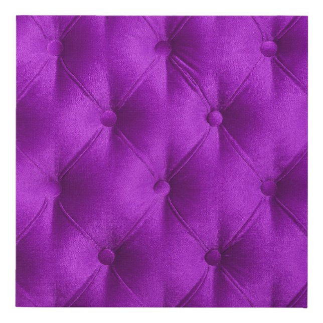 Violet purple velvet capitone textile background,  faux canvas print (Front)