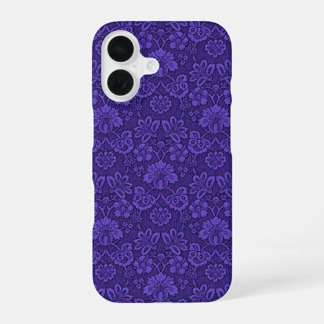 Violet Purple Vintage Damask Pattern Iphone Case (Back)