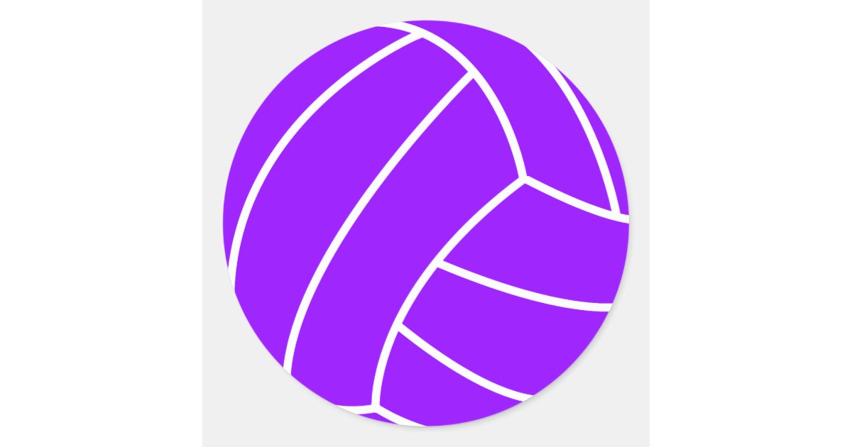 Violet Purple Volleyball Classic Round Sticker Zazzle