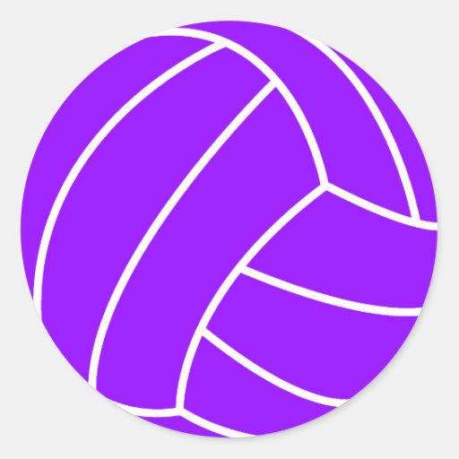 Violet Purple Volleyball Classic Round Sticker | Zazzle