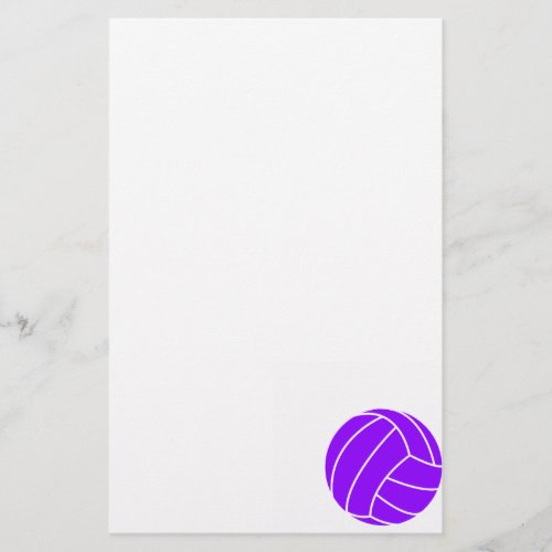 Violet Purple Volleyball Stationery