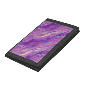 Violet Purple Wavy Texture Tri-fold Wallet