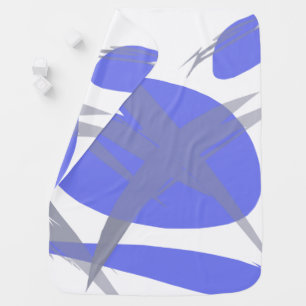 Violet Purple White and Grey Abstract Art Baby Blanket