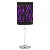 Violet Purple Zebra  Lamp with Black Trim (Back)