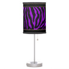 Violet Purple Zebra  Lamp with Black Trim
