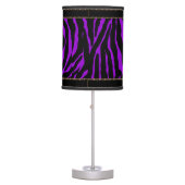 Violet Purple Zebra  Lamp with Black Trim (Front)