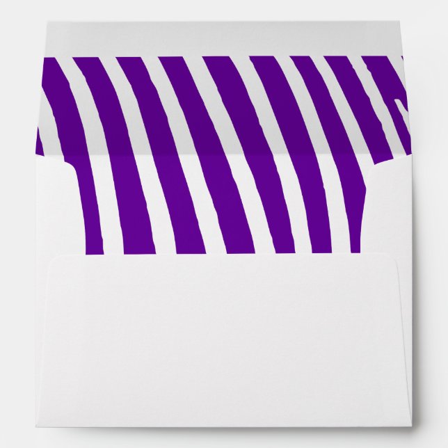 Violet Purple Zebra Stripes Envelope (Back (Bottom))