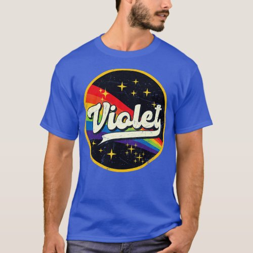 Violet Rainbow In Space Vintage GrungeStyle T_Shirt